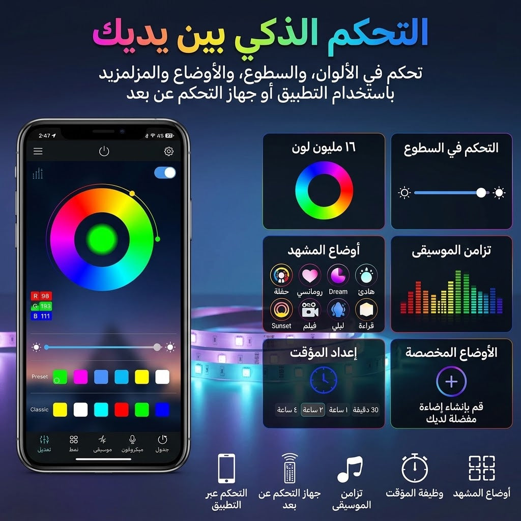 شريط نيون ليد مرن RGBIC - إصدار لايت (Lite Edition)